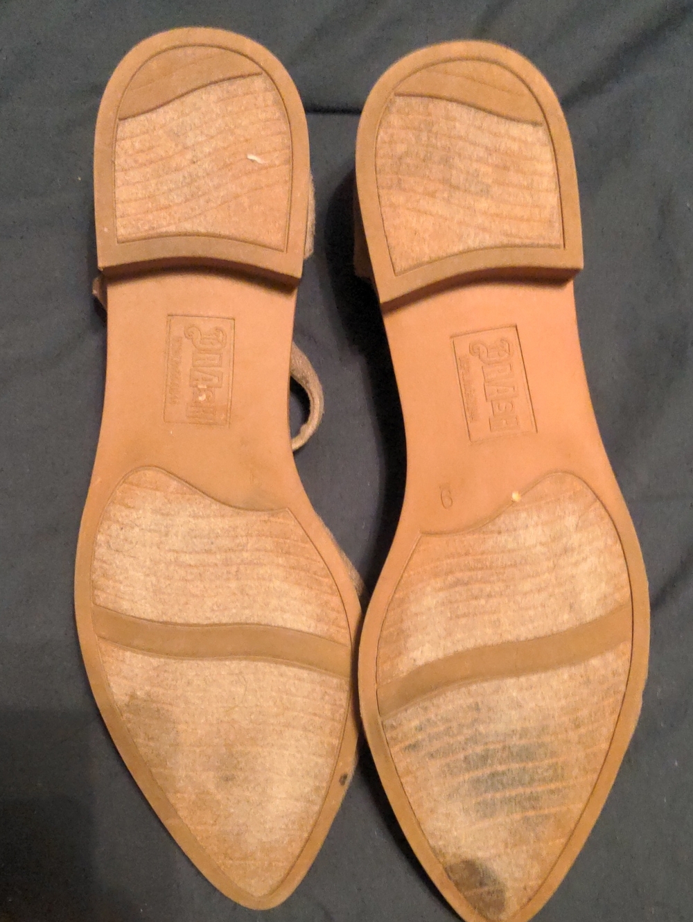 Women’s Taupe Pointed-Toe Ankle Strap Flats - Picture 2 of 2